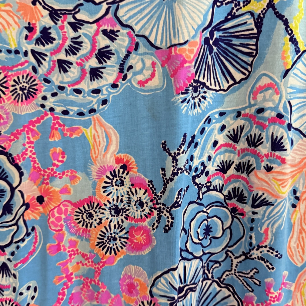 Pink and Blue Sleeveless V-Neck Mini Sundress - Picture 2 of 3